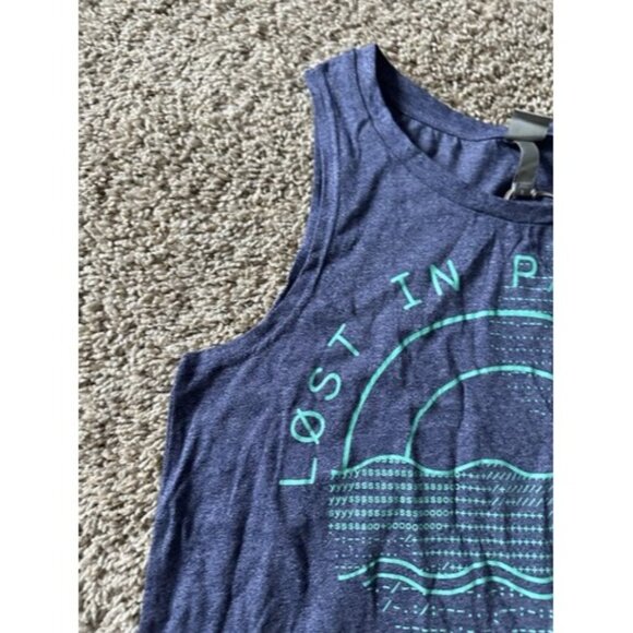 Bench Womens "lost in Paradise" Sleeveless Blue Tank Graphic Size Small Active - Picture 3 of 13